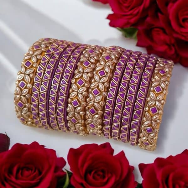 Coustomise Silk thread Kundan Bangle set
